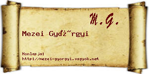 Mezei Györgyi névjegykártya