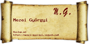 Mezei Györgyi névjegykártya